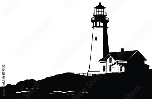 Classic lighthouse and keeper s house on a hilltop