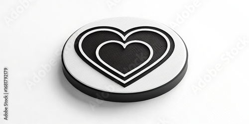 Black and White Double Hear...