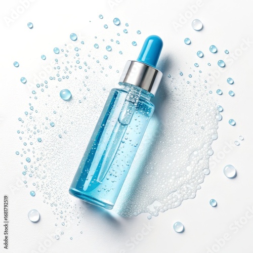 Blue Serum Bottle with Wate...