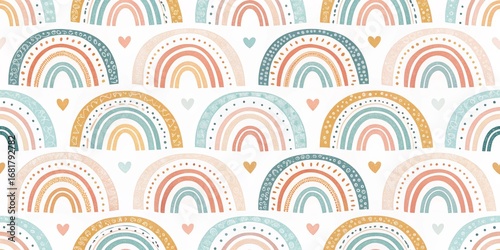 Boho Rainbow Seamless Patte...