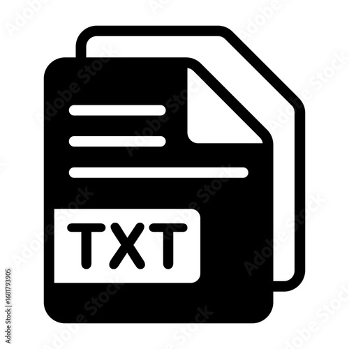 Plain text file Semi Solid Vector Icon