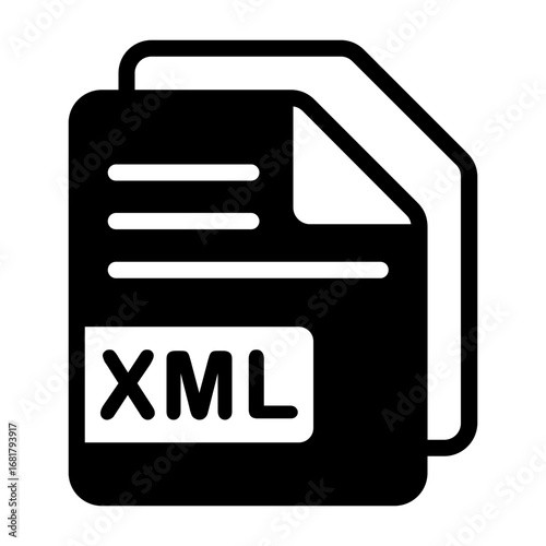 XML format document Semi Solid Vector Icon