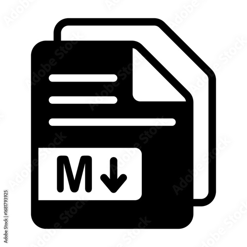 Markdown file used for docs Semi Solid Vector Icon