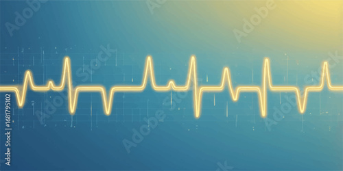A vibrant green heartbeat cardiogram pulses on a medical monitor, illustrating a healthy cardiac rhythm