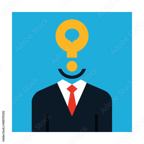 Businessman with Half Light Bulb and Half Question Mark