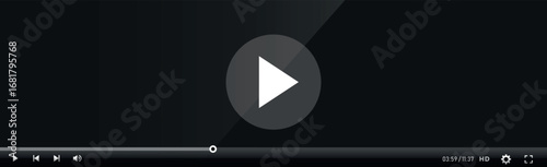 Video and Media Player Interface Template - Vector illustration