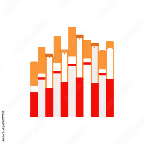 the image displays an assortment of cigarettes  so