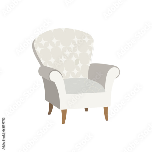 this image features a comfortable armchair with a 