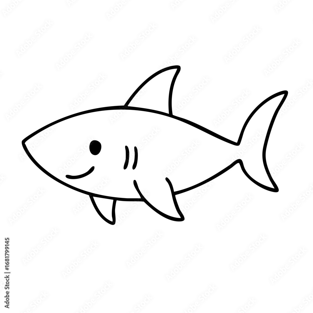Obraz premium Shark coloring page