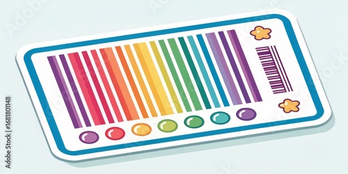Rainbow Barcode Sticker Des...