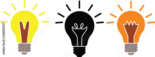 Light bulbs idea inspiration creativity innovation concept design