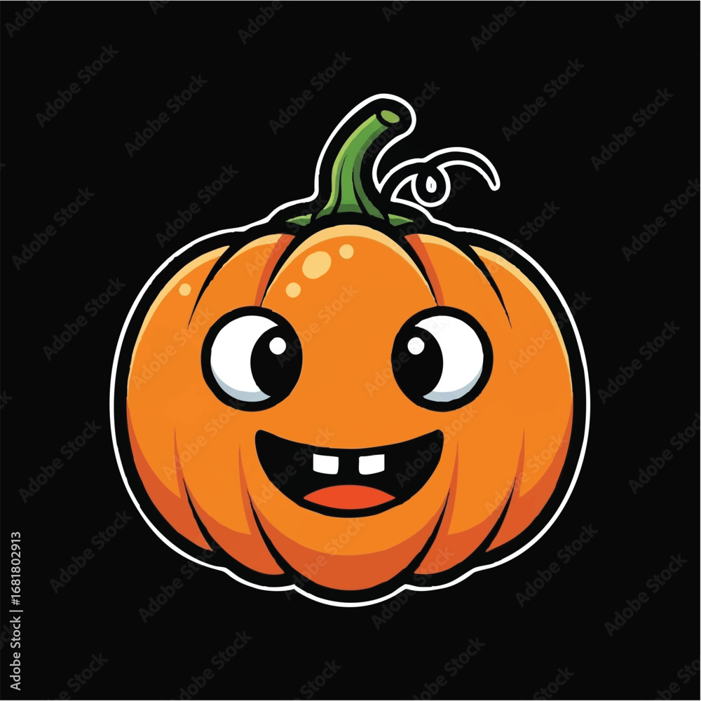 custom made wallpaper toronto digitalCute cartoon pumpkin with a happy face and big eyes