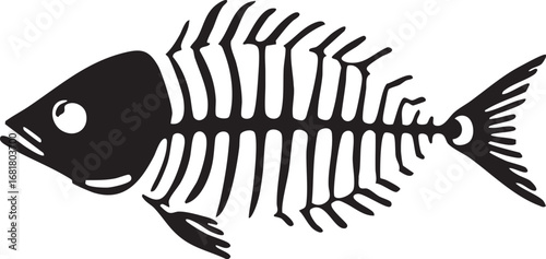 Stylized Fish Skeleton Vector Illustration
