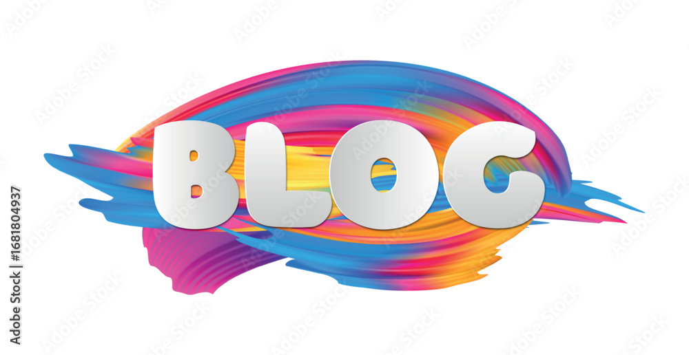 Fototapeta premium Stylish bright creative BLOG text on white background - Vector illustration