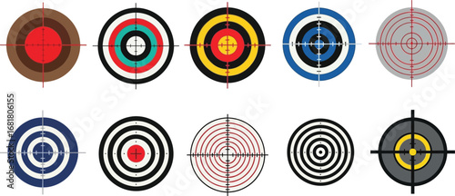 Target bullseye archery shooting practice aim vector illustration