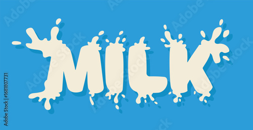 Word Milk stylized as a stylish logo - Vector illustration