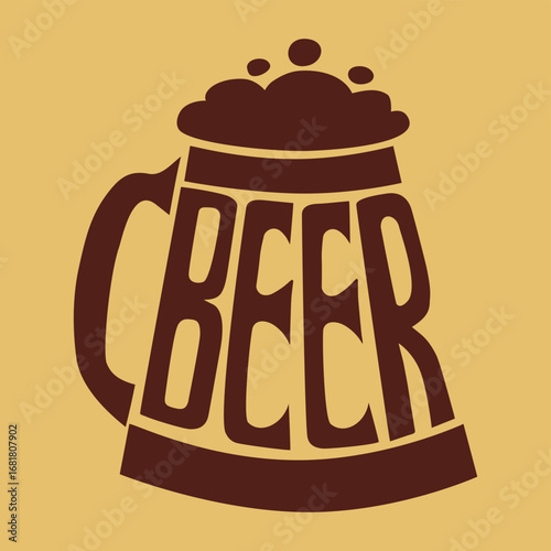 Logo word stylized as beer industry - Vector illustration