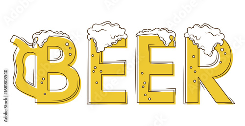 Logo word stylized as beer industry - Vector illustration