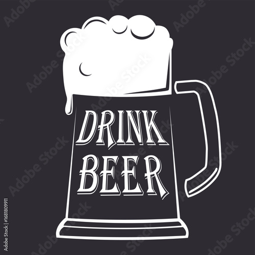 Logo word stylized as beer industry - Vector illustration