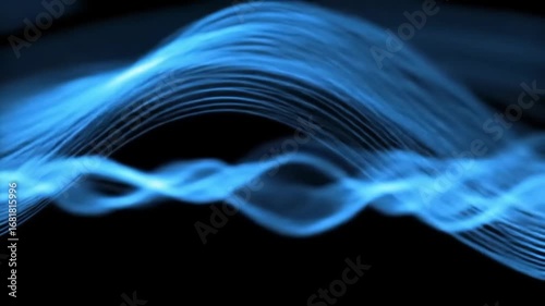 Abstract Blue Fluid Animation with Dark Background