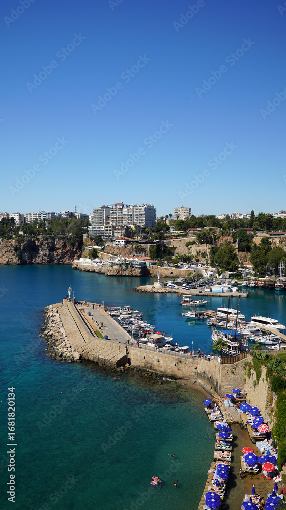 Fototapeta premium Kaleici Old Town, Antalya, Turkey. Marina and old harbor 