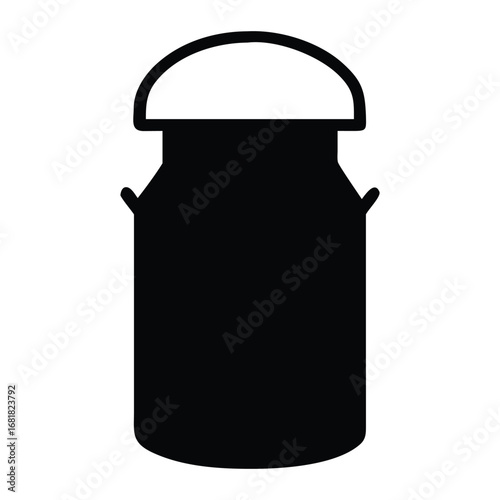 Vector illustration of a blank, empty jar of milk with a lid, isolated on a white background
