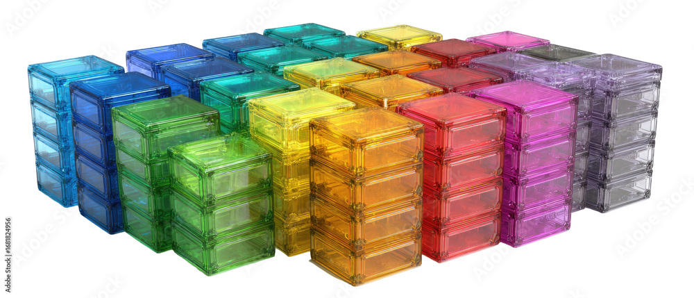 Obraz premium Colorful translucent magnetic building blocks