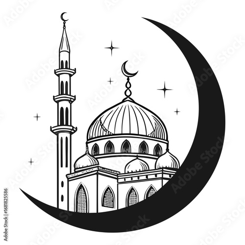 crescent moon islam silhouette 