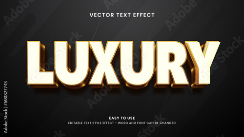 Editable text effect luxury 3d style premium vector