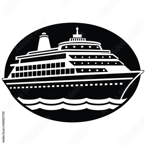 cruise ship vector icon