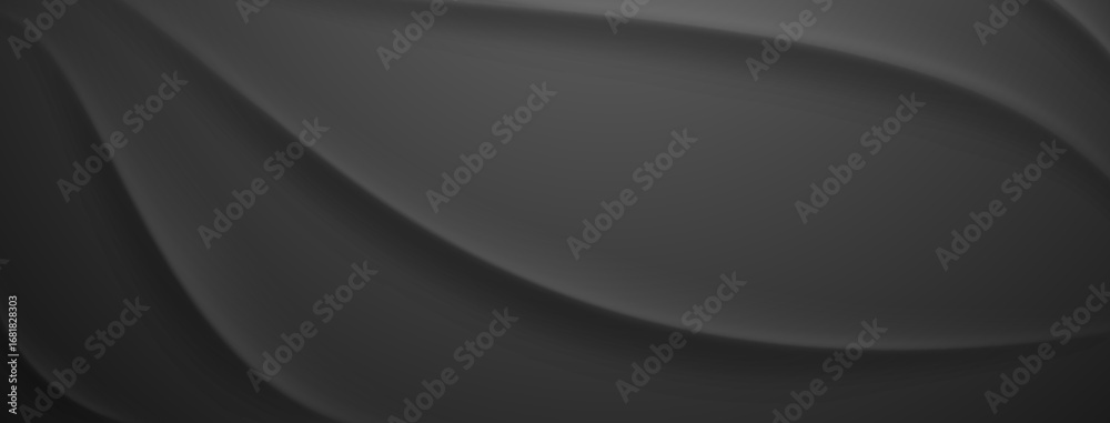 Obraz premium Smooth dark grey wavy shapes create a flowing abstract background.
