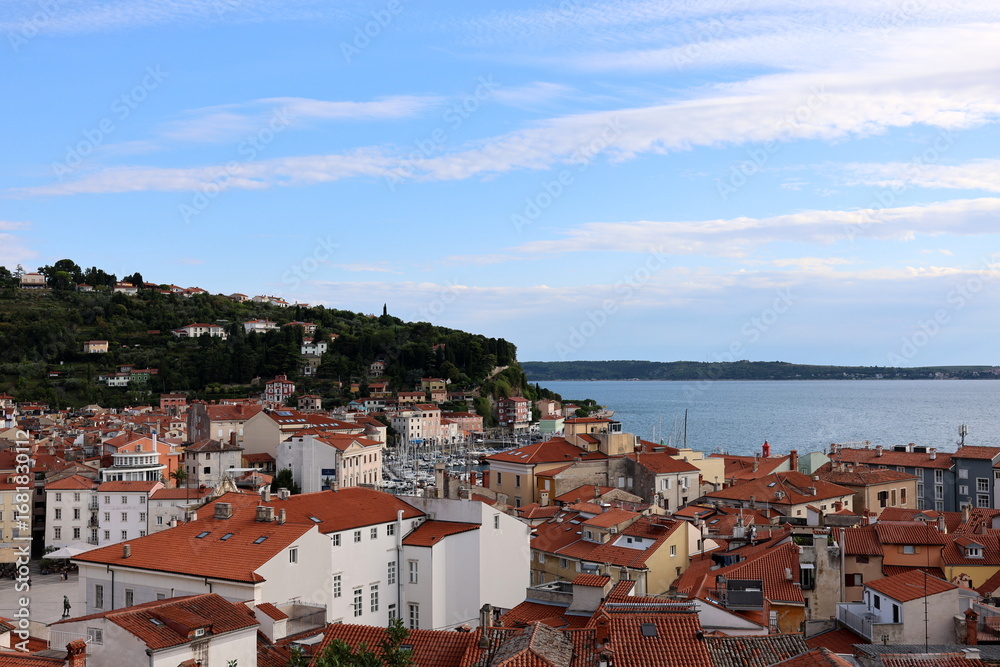 Obraz premium Blick auf Piran an der slowenischen Adriaküste