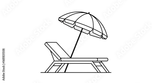 Beach chair and umbrella