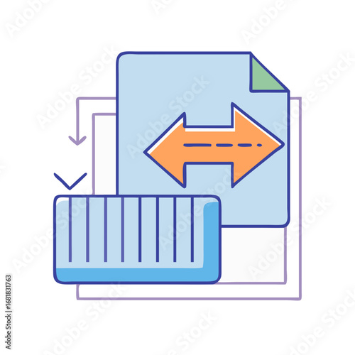 Data Migration Process Illustrating Movement of Information from Document to Database