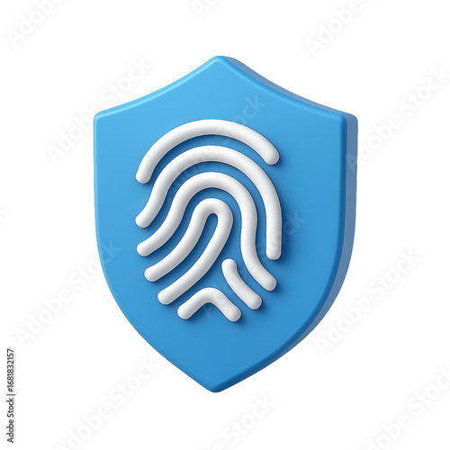 Fingerprint security shield icon representing digital protection and data privacy concept