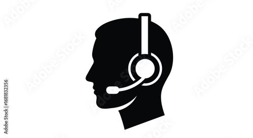 Customer service representative with headset