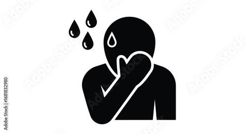 A stressed person sweating