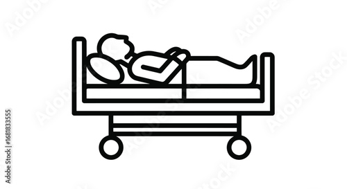 Person lying in a hospital bed