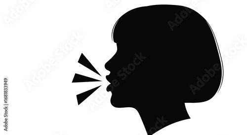 Silhouette of a person speaking, communicating
