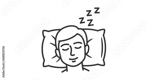 Man sleeping peacefully on a pillow