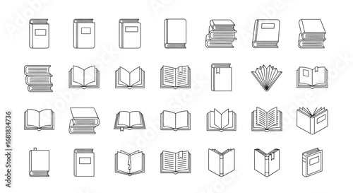 Collection of various books in different shapes and sizes