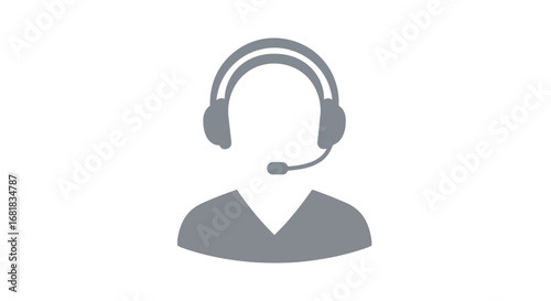 Customer support representative with headset