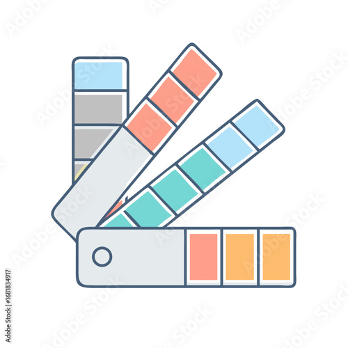 An illustration of several color palettes stacked one on top of another