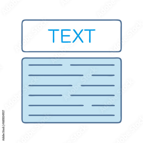 Hand Drawn Text Template with Dummy Text Fillers in Blue Tones