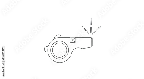 Outline of a whistle, used in sports and safety