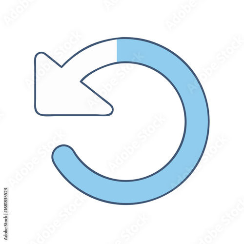 A simple blue arrow in circular rotation suggesting reload or refresh process