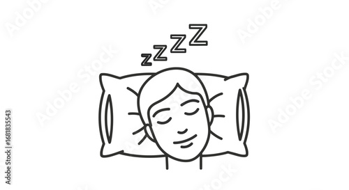 Person sleeping peacefully on a pillow for relaxation