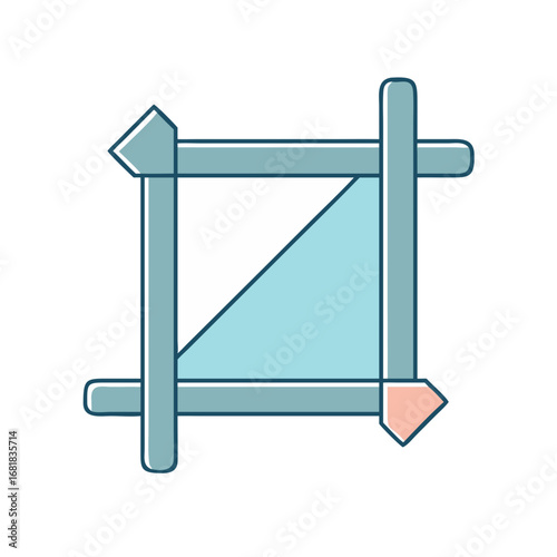 Vector Illustration of a Crop Tool Representing Selection and Cropping Images
