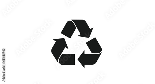 Recycle symbol with three arrows in a triangular loop