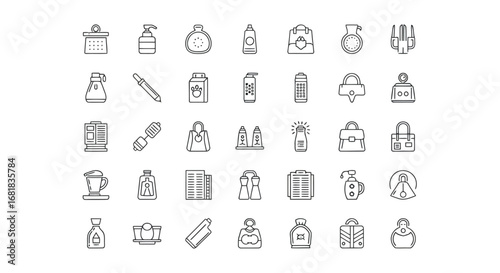 Collection of various product and accessory icons